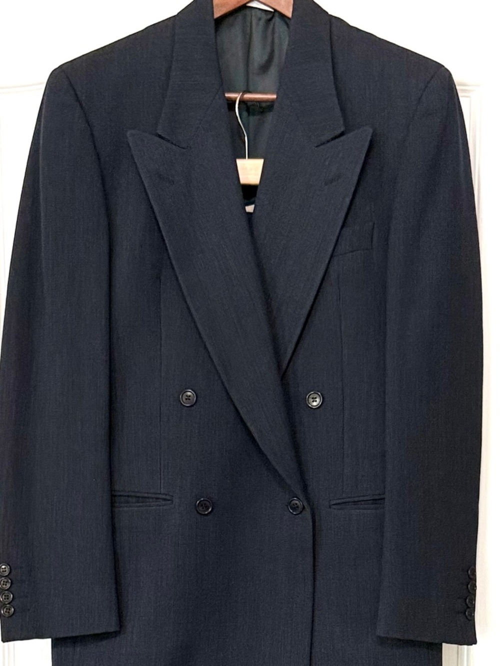 Valentino Uomo Vintage Double Breasted Suit 36R Wool Made in Italy